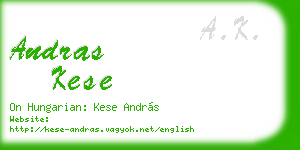 andras kese business card